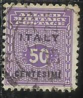 OCCUPAZIONE ANGLO-AMERICANA SICILIA 1943 CENT. 50 USATO USED OBLITERE´ - Occup. Anglo-americana: Sicilia