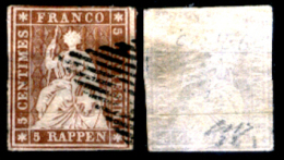 Svizzera--MF-0012 - 1854/1862 - Y&T: N. 32 (o) - Privo Di Difetti Occulti. - Used Stamps