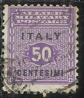 OCCUPAZIONE ANGLO-AMERICANA SICILIA 1943 CENT. 50 USATO USED OBLITERE´ - Anglo-american Occ.: Sicily