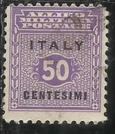 OCCUPAZIONE ANGLO-AMERICANA SICILIA 1943 CENT. 50 USATO USED OBLITERE´ - Anglo-american Occ.: Sicily