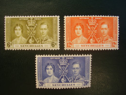 SEYCHELLES 1937  CORONATION Issue Of 12th.May In FULL SET 3 Values To 20 Cents Mint No Hinge. - Seychelles (...-1976)