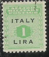 OCCUPAZIONE ANGLO-AMERICANA SICILIA 1943 LIRE 1 LIRA USATO USED OBLITERE´ - Anglo-american Occ.: Sicily