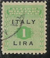 OCCUPAZIONE ANGLO-AMERICANA SICILIA 1943 LIRE 1 LIRA USATO USED OBLITERE´ - Occ. Anglo-américaine: Sicile