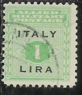 OCCUPAZIONE ANGLO-AMERICANA SICILIA 1943 LIRE 1 LIRA USATO USED OBLITERE´ - Anglo-Amerik. Bez.: Sicilë