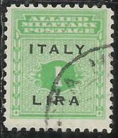 OCCUPAZIONE ANGLO-AMERICANA SICILIA 1943 LIRE 1 LIRA USATO USED OBLITERE´ - Anglo-Amerik. Bez.: Sicilë