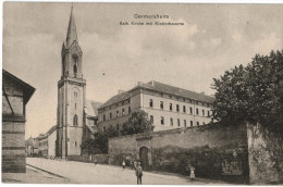 Carte Postale Ancienne D´ALLEMAGNE - GERMERSHEIM - KATH KIRCHE MIT KLOSTERKASERNE - Germersheim