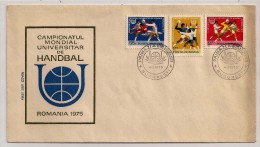 Romania, 1975, World University Hand Ball Championship, FDC, Bucarest, 4-1-75 - Sport Voor Mindervaliden