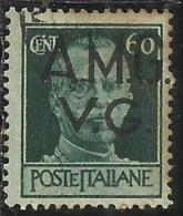 VENEZIA GIULIA 1945 - 1947 TRIESTE AMGVG AMG VG POSTA ORDINARIA CENT. 60 VERDE MIRTO VARIETA´ USATO USED OBLITERE´ - Gebraucht