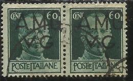 VENEZIA GIULIA 1945 - 1947 TRIESTE AMGVG AMG VG POSTA ORDINARIA CENT. 60 VERDE MIRTO VARIETA´ USATO USED OBLITERE´ - Gebraucht