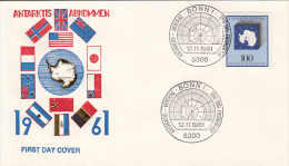 21713- ANTARCTIC TREATY, EMBOISED COVER FDC, 1981, GERMANY - Antarktisvertrag