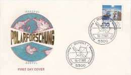 21714- POLAR EXPLORATION, ANTARCTICA, EMBOISED COVER FDC, 1981, GERMANY - Sonstige & Ohne Zuordnung