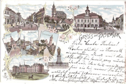Gruß Aus PASEWALK Color Litho Kürassier Kaserne Ückerstraße Am Bollwerk Gelaufen 31.3.1898 - Pasewalk