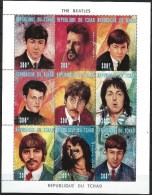 TCHAD Les BEATLES, Musique.  Yvert N° 687/95  ** MNH. - Cantanti