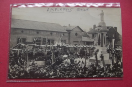 C Photo  Rare Amplepuis  Rassemblement Devant Monument Aux Morts - Amplepuis