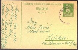 YUGOSLAVIA - JUGOSLAVIA - SLOVENIJA - TITO POST CARD - Mi. P 126b - 1949 - Enteros Postales