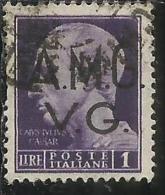 VENEZIA GIULIA 1945 - 1947 TRIESTE AMGVG AMG VG POSTA ORDINARIA LIRE 1 LIRA USATO USED OBLITERE' - Usati