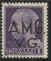 VENEZIA GIULIA 1945 - 1947 TRIESTE AMGVG AMG VG POSTA ORDINARIA LIRE 1 LIRA USATO USED OBLITERE' - Gebraucht