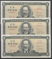1986-BK-13 CUBA 1986 UNC 1$. JOSE MARTI. 3 CONSECUTIVE. - Cuba