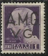 VENEZIA GIULIA 1945 - 1947 TRIESTE AMGVG AMG VG POSTA ORDINARIA LIRE 1 LIRA USATO USED OBLITERE' - Gebraucht