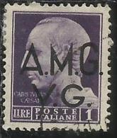 VENEZIA GIULIA 1945 - 1947 TRIESTE AMGVG AMG VG POSTA ORDINARIA LIRE 1 LIRA USATO USED OBLITERE' - Gebraucht