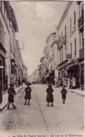 La Cote St André La Rue De La République Circulée Timbrée 1907 ( Rail De Tramway ) - Saint-André-le-Gaz