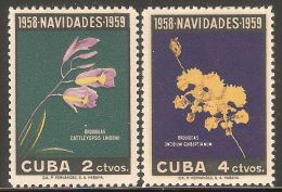 1958 Mi# 613-614 ** MNH - Christmas / Orchids - Nuevos