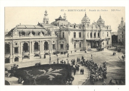 Cp, Monaco - Monte Carlo, Façade Du Casino, Voyagée 1916 - Casino