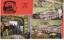 Tacoma Washington, Steve's Gay '90s Restaurant Interior Views, C1950s Vintage Linen Postcard - Tacoma