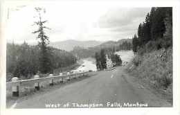 249075-Montana, Thompson Falls, RPPC, River Scene, Highway - Other & Unclassified