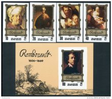 Korea 1983, SC #2264/69, Imperf 4V+S/S, Paintings Of Rembrandt - Rembrandt