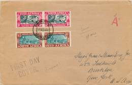 1938  Voortreckker Commemoration Bilingual Pairs On FDC To USA  SG 80, 81 - FDC