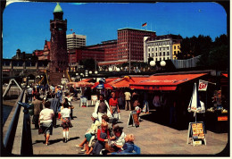 Hamburg  -  An Den St. Pauli Landungsbrücken  -  Ansichtskarte Ca. 1988    (4578) - Mitte