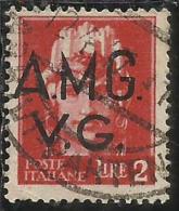 VENEZIA GIULIA 1945 - 1947 TRIESTE AMGVG AMG VG POSTA ORDINARIA LIRE 2 VARIETA´ VARIETY USATO USED OBLITERE´ - Oblitérés