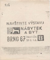 J2266 - Czechoslovakia (1945-79) Control Imprint Stamp Machine (R!): Visit The Exhibition "Furniture And Flat" BRNO 67 - Proeven & Herdrukken