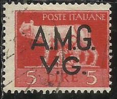 VENEZIA GIULIA 1945 - 1947 TRIESTE AMGVG AMG VG POSTA ORDINARIA LIRE 5 USATO USED OBLITERE´ - Oblitérés