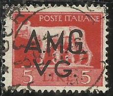 VENEZIA GIULIA 1945 - 1947 TRIESTE AMGVG AMG VG POSTA ORDINARIA LIRE 5 USATO USED OBLITERE´ - Oblitérés