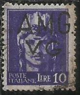 VENEZIA GIULIA 1945 - 1947 TRIESTE AMGVG AMG VG POSTA ORDINARIA LIRE 10 VARIETA´ VARIETY USATO USED OBLITERE´ - Gebraucht