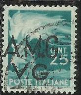 VENEZIA GIULIA 1945 - 1947 TRIESTE AMGVG AMG VG POSTA ORDINARIA CENT. 25 USATO USED OBLITERE´ - Oblitérés