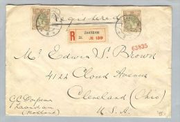 Niederlande 1922-03-01 R-Brief Zaandam Nach Cleveland USA - Lettres & Documents