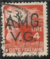 VENEZIA GIULIA 1945 - 1947 TRIESTE AMGVG AMG VG POSTA ORDINARIA LIRE 4 USATO USED OBLITERE´ - Usados