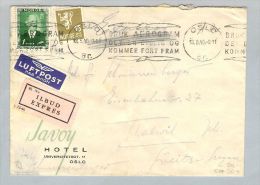 Norwegen 1949-05-18 Express Luftpostbrief Oslo Nach Thalwil - Storia Postale