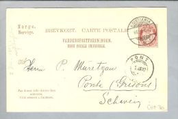 Norwegen Kristiania 1902-11-28 Ganzsache Nach Ponte CH - Ganzsachen