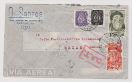 PORTUGAL 1945-10-04 Porto O.A.T. Air Mail Nach GAVLE Schweden - Cartas & Documentos