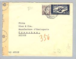 Portugal Lissabon 1942-08-06 Zensurbrief Nach Grenchen CH - Briefe U. Dokumente