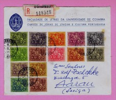 Gc2394 PORTUGAL Publicitary Cover 1959 LISBOA Coimbra Selo Autoridade D.DINIS Rare Postage On Cover + Label Vignette - Brieven En Documenten