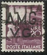 VENEZIA GIULIA 1945 - 1947 TRIESTE AMGVG AMG VG DEMOCRATICA LIRE 20 USATO USED OBLITERE' - Gebraucht