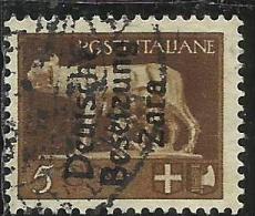 ZARA OCCUPAZIONE TEDESCA GERMAN OCCUPATION 1943 SOPRASTAMPATO D´ITALIA ITALY OVERPRINTED CENT. 5 USATO USED OBLITERE´ - Occ. Allemande: Zara