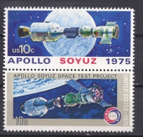 ETATS-UNIS D´AMERIQUE - Yvert - 1059/60** -cote 1 € -  Coopération Spatiale Avec L'U.R.S.S. - Etats-Unis