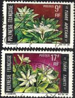 POLYNESIE FRANCAISE FLORA FLOWERS SET OF 2 9&17 FRANCS STAMPS ISSUED 1960's(?) SG91-92 USEDLH READ DESCRIPTION !! - Oblitérés