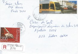 TIMBRES - STAMPS - LETTRE RECOMMANDÉ -REGISTERED LETTER- PORTUGAL - TRANSPORTS - TRAMWAIS TRAM ARTICULATED - Tranvie